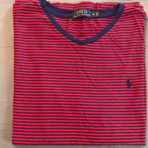 Polo Ralph Lauren Men’s red/blue striped tee sz M
